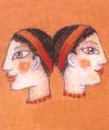 Nakshatra #26: Uttara-Bhadra.
Symbol: Part of the red bed for legs (foot), twins.
Name translation: Later blessed (foot, leg).
Devata: Ahirbudhyana (Serpent of the Deep - Milky Way under the horizon).
Character: fixed.
VD Ruler: Shani (Saturn).
Tib. El-t: water. Uttara-Bhadra